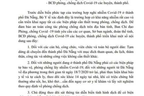 Bắc Giang yêu cầu công dân của tỉnh tạm dừng di chuyển đến Đà Nẵng