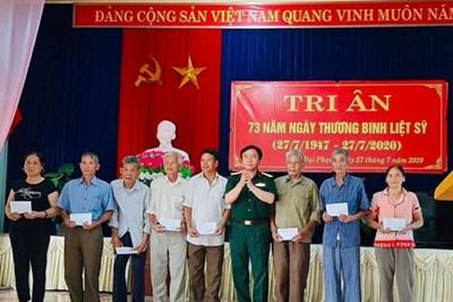Trao 63 suất quà tặng các gia đình liệt sĩ, thương binh, bệnh binh