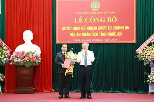 Bổ nhiệm Chánh án Tòa án Nhân dân tỉnh Nghệ An