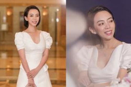 Vắng ông xã Tiến Luật, Thu Trang diện váy trắng nền nã sánh đôi bên Thái Hòa
