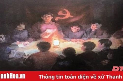 Bức tranh tái hiện lại hội nghị thành lập Đảng bộ Thanh Hóa