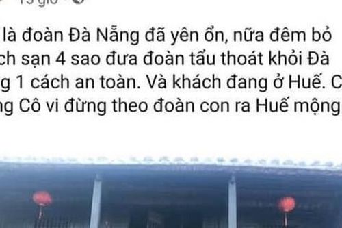 Xử phạt hướng dẫn viên đăng tin đưa du khách 'tẩu thoát' khỏi Đà Nẵng