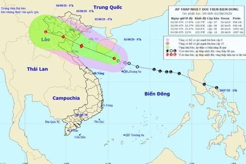 Áp thấp nhiệt đới gây gió giật, lốc xoáy khu vực giữa và Nam Biển Đông