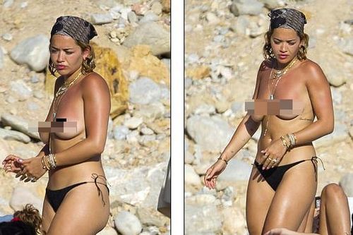 Rita Ora 'thả rông' đi lại trước mặt bạn bè trong kỳ nghỉ gây choáng