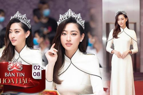 Lương Thùy Linh xinh đẹp khi diện áo dài trắng, đội vương miện 3 tỷ ngồi ghế giám khảo