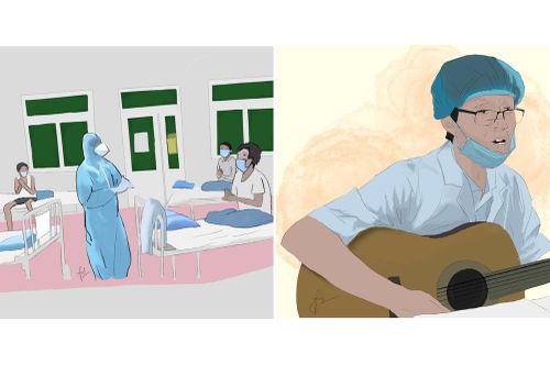 Nữ sinh vẽ tranh tri ân những 'người hùng' giữa tâm dịch