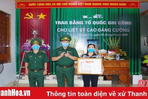 Trao Bằng Tổ quốc ghi công cho liệt sỹ Cao Đăng Cường