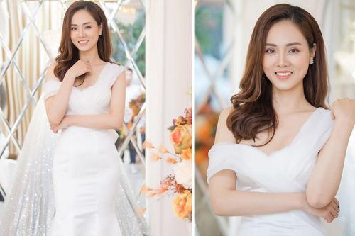 Bạn gái kém 15 tuổi của NSND Công Lý mặc váy cưới đuôi cá lộng lẫy, gợi cảm