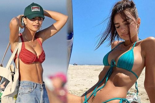 Hình thể 'bốc lửa' đầy khiêu khích của Emily Ratajkowski với bikini bé xíu