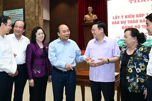 Ban Cán sự đảng Chính phủ góp ý dự thảo văn kiện Ðại hội Ðảng bộ TP Hà Nội