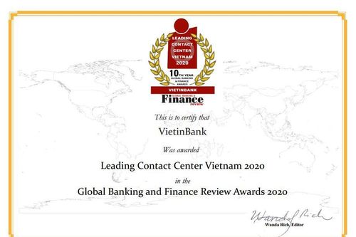 VietinBank nhận giải thưởng 'Trung tâm Dịch vụ khách hàng dẫn đầu Việt Nam'