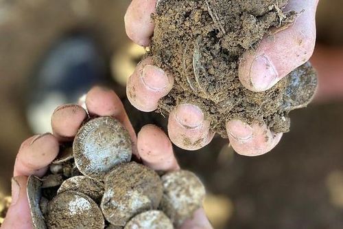Dò kim loại vườn sau nhà, người đàn ông đào được 1061 đồng bạc cổ trị giá hàng tỷ đồng