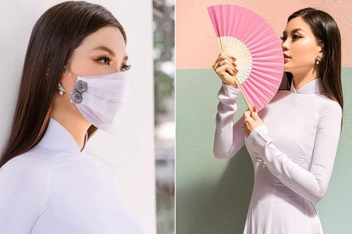 Á hậu Diễm Trang đẹp nao lòng với áo dài trắng giữa mùa dịch bệnh ở Ba Lan