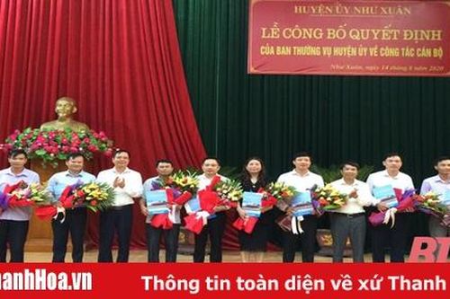 Huyện Như Xuân điều động luân chuyển và bổ nhiệm 14 chức danh cán bộ chủ chốt sau Đại hội