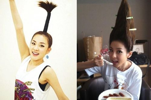 Dara sở hữu kiểu tóc cây dừa khó làm nhất Kpop