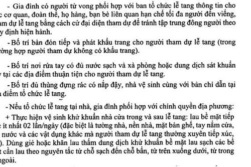 Phòng chống lây nhiễm COVID - 19 tại lễ tang như thế nào?