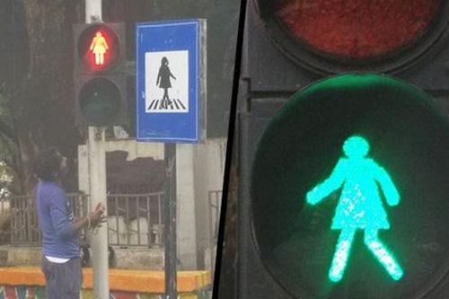 Đưa hình phụ nữ trên đèn giao thông để thúc đẩy bình đẳng giới