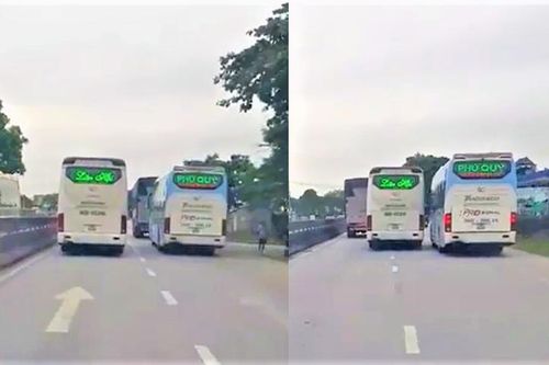 Kinh hãi xe khách chèn ép nhau trên quốc lộ 1A: CSGT Thanh Hóa lên tiếng