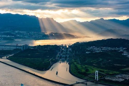 Hình ảnh đập Tam Hiệp dưới ánh hoàng hôn