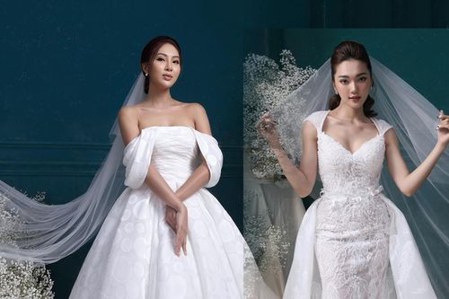 Hoa khôi áo dài Diệu Ngọc và người đẹp Ngọc Nữ hóa thành cô dâu quyến rũ mê hồn