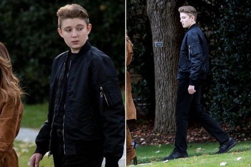 'Hoàng tử Nhà Trắng' Barron Trump cao ráo, ăn mặc bảnh bao ở tuổi 14
