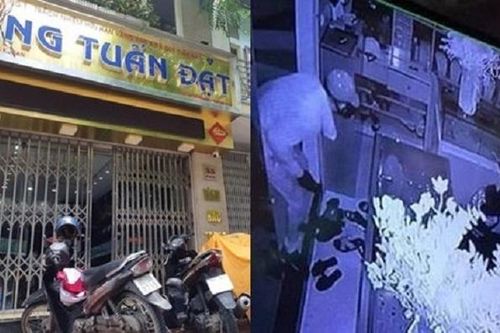 Tiệm vàng bị trộm 350 cây vàng: Công an đưa 1 thanh niên đến hiện trường