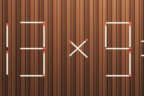 Di chuyển một que diêm biến phép tính 13 x 9 = 35 thành đúng