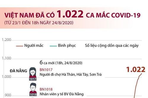 Việt Nam đã ghi nhận 1.022 ca mắc COVID-19