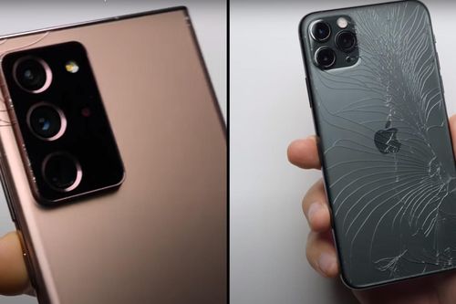 Note20 Ultra bền hơn iPhone 11 Pro Max khi thả rơi
