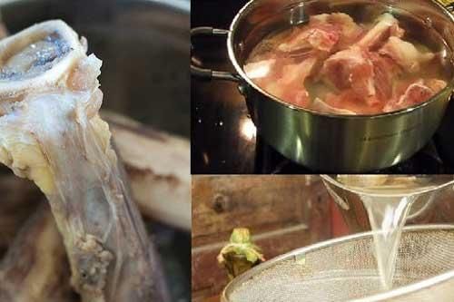 Trước khi hầm, chỉ cần ngâm xương trong nước này đảm bảo nước trong veo, ngọt lịm