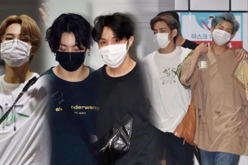 BTS về nhà sau giờ làm: Jungkook - Jimin cúi đầu chào 'lia lịa', Suga - Jin mệt lả người, V - RM 'choàng vai bá cổ'