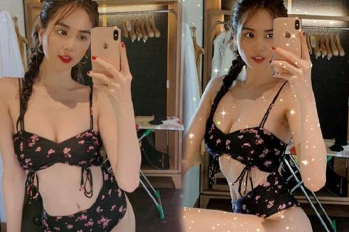Ngọc Trinh diện bikini dây rút họa tiết hoa làm xiêu lòng cả 3 giới tính