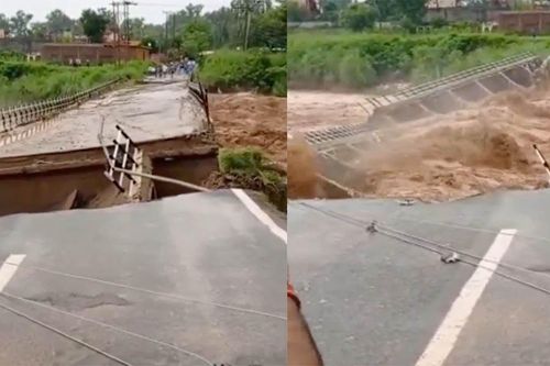 Mưa lũ cuốn trôi cây cầu tại Ấn Độ
