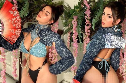 'Nữ hoàng nội y' nước Anh phô diễn đường cong phồn thực với bikini bé xíu