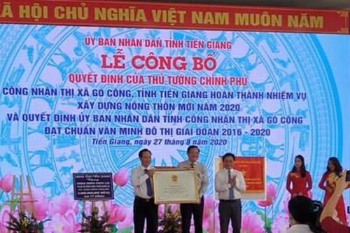 Thị xã Gò Công được công nhận đạt chuẩn văn minh đô thị