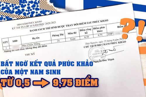 Bất ngờ trước kết quả phúc khảo của một nam sinh từ 0,5 thành 9,75 điểm