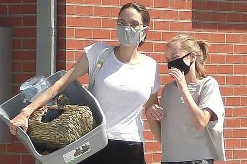 Angelina Jolie chăm mang khẩu trang giá bình dân
