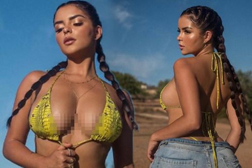 'Nữ hoàng nội y' nước Anh mặc sexy tôn ba vòng 'nảy lửa'