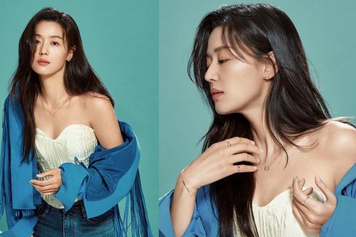 Hiếm hoi mợ chảnh Jun Ji Huyn diện áo cúp ngực, lộ xương quai xanh quyến rũ như thế