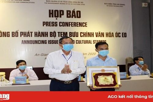 Công bố phát hành bộ tem bưu chính Văn hóa Óc Eo