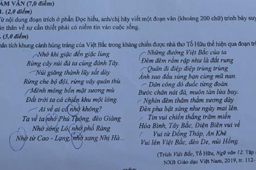 Đề Văn thi tốt nghiệp THPT 2020 đợt 2