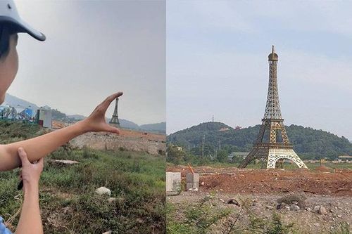 Xuất hiện tháp Eiffel ở Thanh Hóa, chưa xây xong, dân mạng đã háo hức đi chụp ảnh