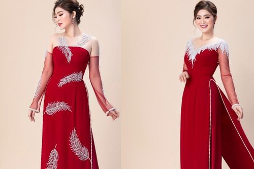 Giảm 12 kg, Thanh Trúc khoe nhan sắc rạng ngời trong tà áo dài đỏ rực