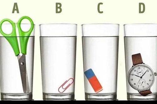 Đố bạn cốc nào chứa nhiều nước nhất?