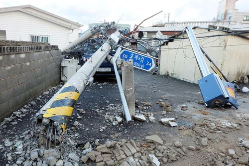 Nhiều khu vực của Hàn Quốc tan hoang vì siêu bão