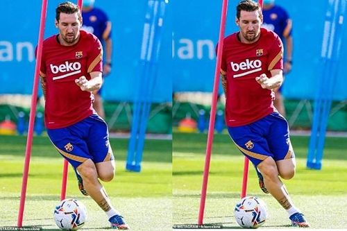Messi trở lại tập luyện cùng Barca