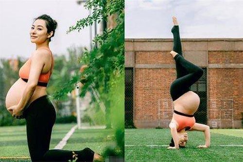 Mỹ nhân Nữ quyền vẫn cân hết mọi thế Yoga khó dù bụng bầu vượt mặt