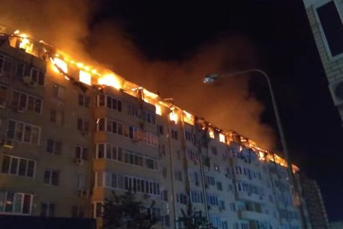 Nga: Cháy lớn tại một tòa chung cư ở thành phố Krasnodar
