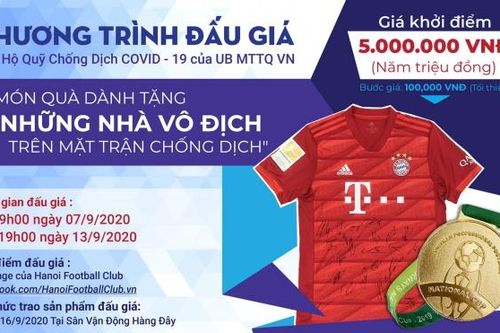 Áo đấu của Bayern Munich và HCV Cúp Quốc gia 2019 được đấu giá lên tới 100 triệu
