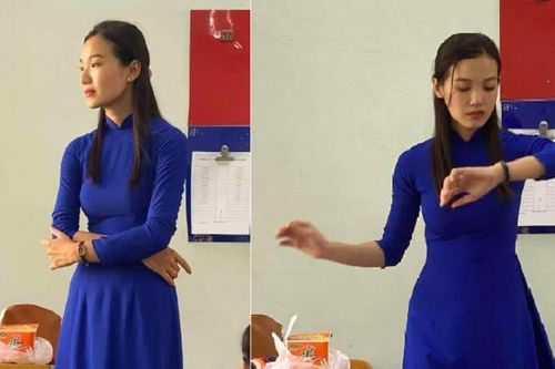 Bức ảnh chụp lén cô giáo được cư dân mạng chia sẻ 'rần rần', biểu cảm cực đáng yêu càng khiến nhiều người 'rụng tim'
